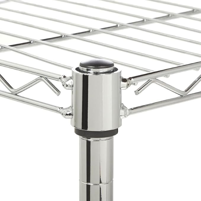 5 Tier Storage Racks Shelving, Heavy Steel Pantry Shelves, Adjustable Wire Shelving Rack, Suitable for Garage, Kitchens, Bathroom, Offices, 21.7" W x 17.7" D x 71" H, Chrome