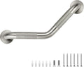 Grab Bars for Bathtubs and Showers- 1-1/4 x 16 Angled Shower Grab Bar for Seniors Knurled Stainless Steel Handicap Grab Bars for Wall (Brushed Nickel, 1 Pack)
