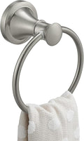 BESy Brushed Nickel Bathroom Hand Towel Ring Towel Holder, Rustproof Wall Mounted Bathroom Hardware Accessory SUS 304 Stainless Steel Towel Rack