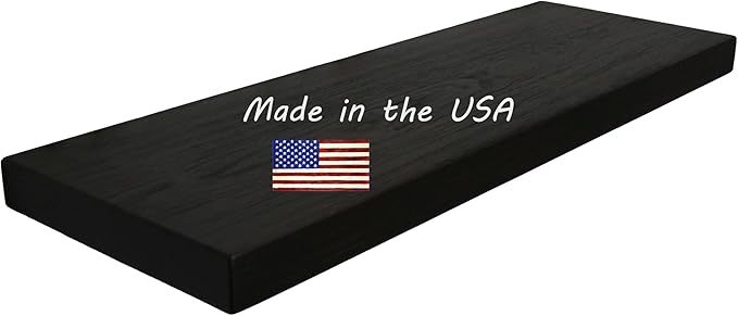 joelsantiques 48 Inch Floating Shelves for Wall - 48x10x2 - Made of Natural Wood - Easy Install - Heavy Duty Rustic Book Shelves - Perfect for Bathroom |Kitchen, Living Room, Bar - Black