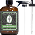Peppermint Essential Oil 4 oz. with Huge Glass Bottle, Glass Dropper, and Sprayer. Detailed User's Guide E-Book. Skin Care, Garden Care, and Hair Care.