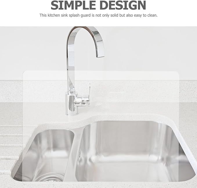 Acrylic Splash Guard for Kitchen Sink, Freestanding Splash Panel Barrier Behind Faucet, Suitable for Bathroom and Bathtub,