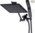 G-Promise All Metal 10 Inch Dual Square Shower Head with Handheld Spray Combo, Rain Shower Head, Adjustable Extension Arm, 3-Way Diverter, 71 Inch Long Hose - A Bathroom Upgrade(Oil Rubbed Bronze)