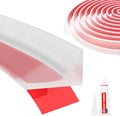 Shower Threshold Water Dam Barrier 39", Silicone Sealant Included, Collapsible Self-Adhesive Water Blocker, Shower Door Water Stopper for Floor Bathroom Kitchen Bathtub Sink
