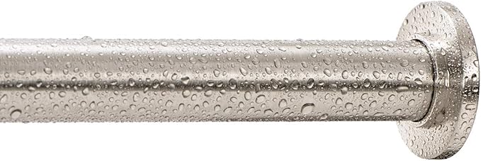 Ivilon Tension Curtain Rod - Spring Tension Rod for Windows or Shower, 36 to 54 Inch. Brushed Nickel
