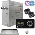 Superior Encore Plus 6 kW Steam Shower Generator Kit with Horizontal Black Keypad, Bluetooth Audio, Drip Pan & Color Lights |Self-Draining Steam Bath Generator |One-click Connection Cord