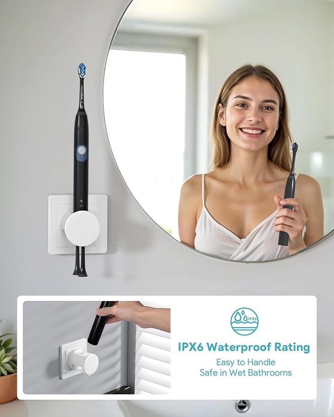 Wireless 2-in-1 Charger Station Compatible with Philips Sonicare Electric Toothbrush, 3-Port US Wall Fast Charging with 2 Toothbrush Holders for HX3000/HX6000/HX8000/HX9000 Series, IPX6, White