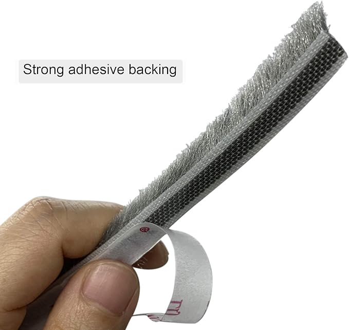 TORRAMI Felt Weather Stripping Seal Tape 11/32 inch x 11/32 inch x 16 ft, Self Adhesive Door Brush Seal Strip with New Package Neat Pile Keep Draft Out Warm in Winter, Grey