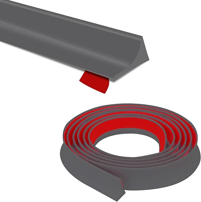 Shower Threshold Water Dam,Walk in Shower Water Guard, Shower Dam Water Barrier Bathroom Sink Splash for Dry And Wet Separation Caulk Seal Strip Edge Trim (78Inch, Gray)