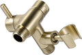 G-Promise Solid Metal Shower Arm Diverter with Holder for Hand Held Showerhead and Fixed Spray Head, G 1/2 3-Way Bathroom Universal Diverter System Replacement Part (Brushed Gold)