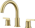 SITGES Brushed Gold High-Arc Bathtub Faucet,Solid Brass,2-Handle Deck Mount Tub Faucet,3-Hole Roman Bath Tub Faucet Set with Valve