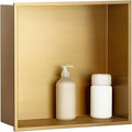 SaniteModar Shower Niche, Stainless Steel Shower Niche 12" X 12" No Tile Needed, Recessed for Bathroom Storage, Brushed Gold (Brushed Gold, 12x12)