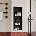 Neodrain 12X30 Inch Matte Black 3-Tier Stainless Steel Shower Niche, NO Tile Needed Recessed Wall Niche Shelf for Bathroom Storage Cabinet