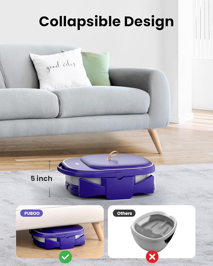 Puboo Collapsible Foot Spa Bath Massager with Heat, 95-115°F Precise Temp Control, Motorized Massage Rollers, Heated Foot Bath Soak Tub, Fits US Men’s Size 11, Gift for Christmas, New Year