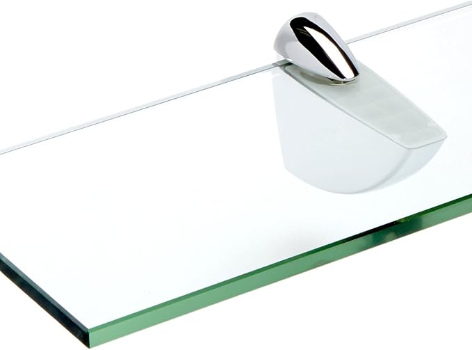 Spancraft Glass O-4.75x36-Chrome Oriole Glass Shelf, Chrome, 4.75" x 36"