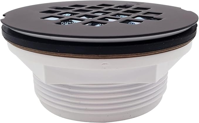 Westbrass SP6036WP-12 60" x 36" 3-Wall Shower Pan with Plastic Center Drain and 4-1/4" Cross Grid Brass Drain Cover, Oil Rubbed Bronze