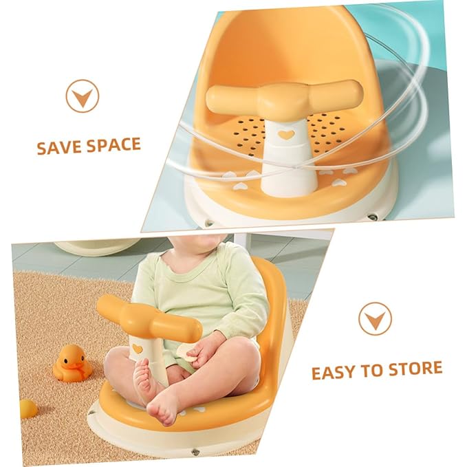 Generic Ergonomic Bath Seat with Anti-Slip Support for Newborns and PP TPE Material Sitting Bath Seat for Tub Safety and Comfort During Bathing Playing Feeding