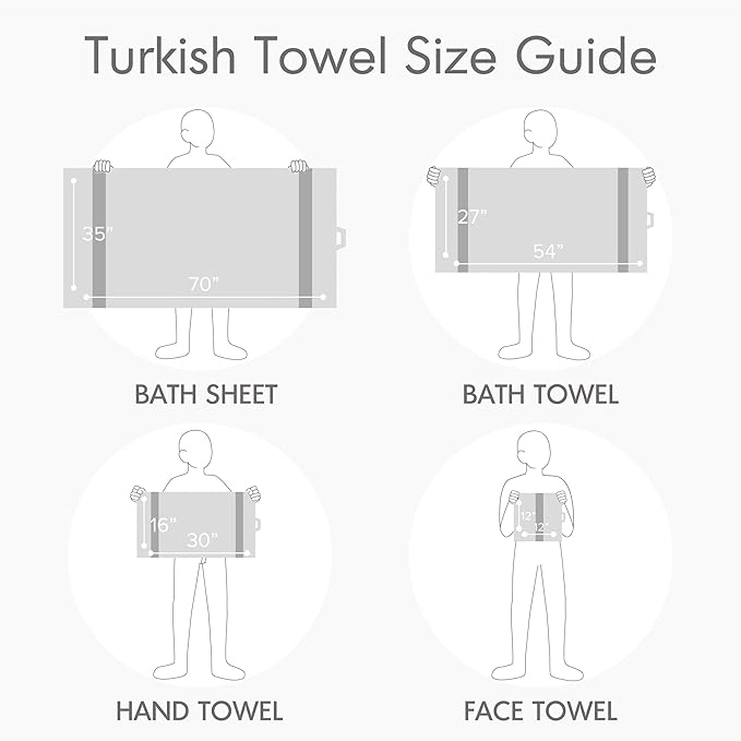 Comfort Spaces Turkish Bathroom Towel Set 6 Piece Luxury Bath Towel Set 2 Hand Towel for Bathroom 2 Washcloth 2 Large Bath Towel Sets Long Staple Ultra-Soft Quick Dry Towel Set Charcoal