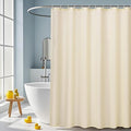 AooHome 72x96 inch Polyester Shower Curtain Liner, Extra Long Bathroom Curtain for Hotel with Hooks, Weighted Hem, Water Repellent, Beige