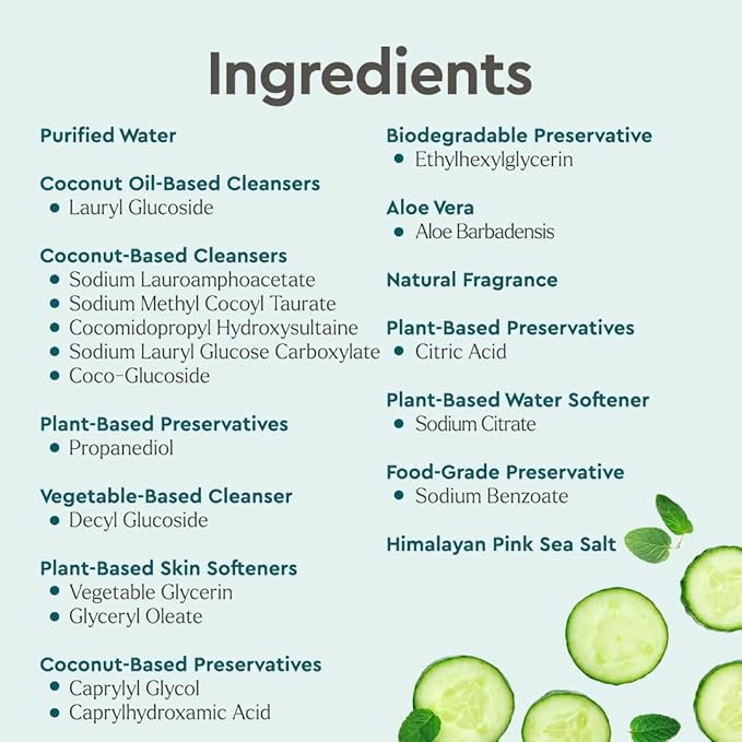 Puracy Organic Hand Soap, For the Professional Hand Washers We've All Become, Moisturizing Natural Gel Hand Wash Soap, Liquid Hand Soap Refills for Soft Skin (14.4 fl.oz, Cucumber & Mint) 3-Pack