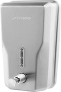 Wall Mount Stainless Steel Soap Dispenser for Bathroom, 48oz (1400ml) Commercial Wall Mounted Metal Liquid Refillable Hand Soap Dispenser