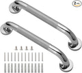 Shower Grab Bar, 2 Pack 12 Inch Bathroom Grab Bar, 304 Stainless Steel 1.25" Diameter Anti-Slip Handicap Grab Bar Support Shower Rail Senior Handrail Shower Safety Bar Handle