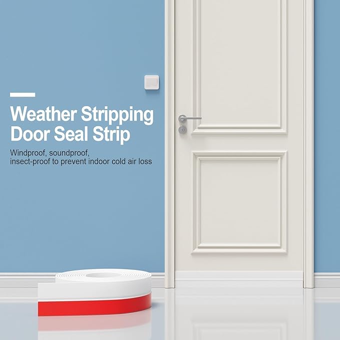20ft Shower Door Seal Strip, Silicone Door Frame Sealing Strip for Glass Doors, 2 Inch Wide Bottom & Side Gap Filler