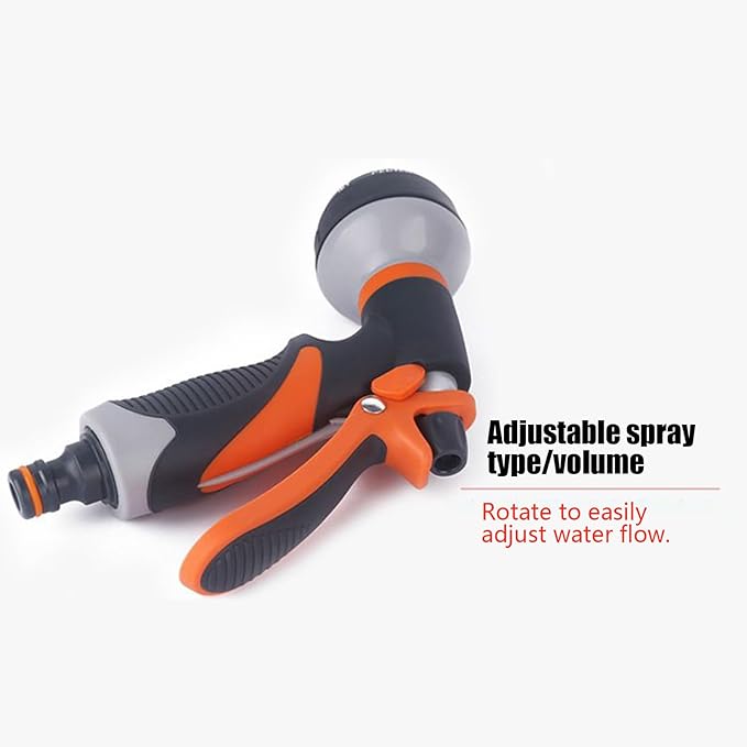 Hose Sprayer Nozzle - Spray Nozzles for Garden Hose, 8 Adjustable Spray Patterns High Pressure Irrigation Attachment Head for Car Wash Showering Pets Outdoor Fun Lawns and Watering Plants