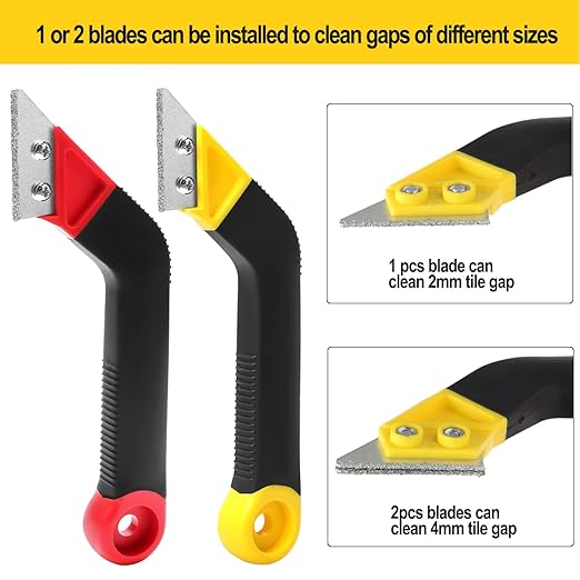 14pcs Grout Removal Tool Kit, 2 Tile Grout Saws with 6 Extra Blades, 2 Grout Hand Saw with 4 Extra Blades, Tile Joint Cleaning Tools, Ideal for Tile Gap Cleaning and Repair