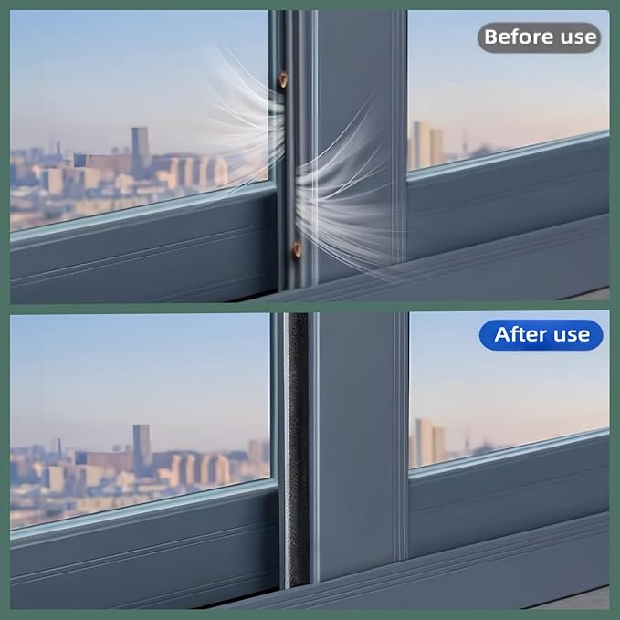 Window Weather Stripping Door Seal, 33FT Self-Adhesive Soundproofing Weather Strip for Exterior Door Frame Window Winter Insulation Noise Cancelling Window Inserts, 0.35in x 0.35in, Gray