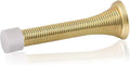 HOMOTEK 30 Pack Spring Door Stopper with Rubber Bumper 3-1/8" Flexible Spring Heavy Duty Wall Door Stop Low Mounted Door Bumper for Home (Bright Brass)