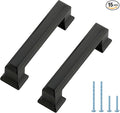 Ravinte Hardware 15 Pack Matte Black Cabinet Pulls, 3 Inch (76mm) Hole Center Zinc Alloy Drawer Handles for Kitchen Cabinets, Cupboards, Dressers, Square Solid Metal Hardware