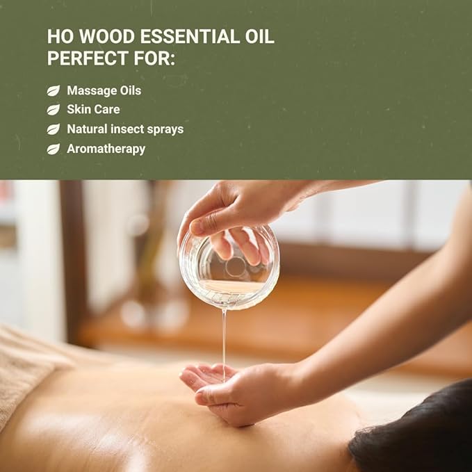 Ho Wood Essential Oil Direct from Malagassi - Ho Wood Essential Oil for Diffusers, Candle-Making, Soap-Making, Aromatherapy, for Skin and Hair (8oz)