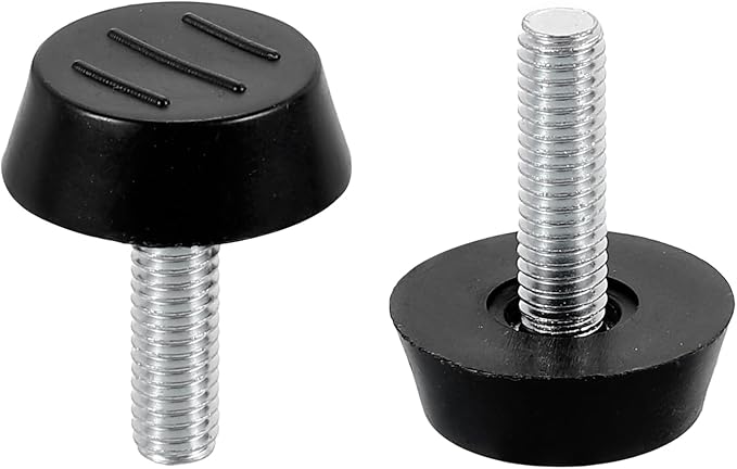 M6x22x22mm(DxLxOD) Screw on Furniture Glide Leveling Feet - 16Pack - Good for Furniture - Adjustable Thread Furniture Levelers - Black