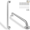 Shower Grab Bar, 2 Pack 24 Inch Brushed Nickel Bathroom Safety Bar, 1.25" Diameter 304 Stainless Steel Grab Bars for Bathtubs and Showers, Handicap Shower Grab Bar for Seniors Elderly