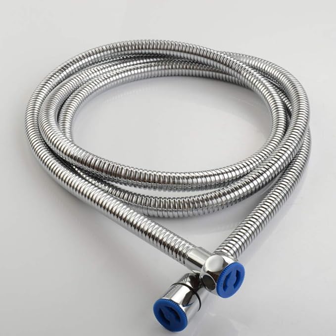 Extra Long Hand Shower Hose 118", Angle Simple Stainless Steel Flexible Shower Extension Hose Replacement 1/2" IPS, No Tangles, Chrome