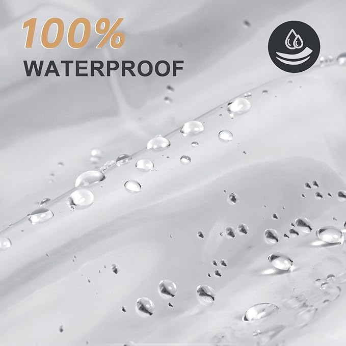 AmazerBath Heavy Duty Shower Curtain Liner 12 Gauge, 72 x 84 Inches Clear Shower Curtain Liner with 3 Clear Stones and 12 Grommet Holes, Weighted Plastic Shower Liner