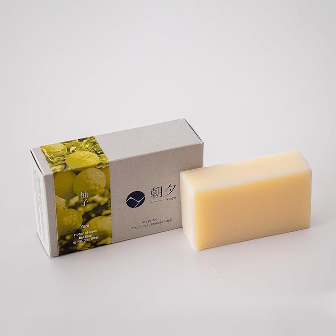 Asayu Japan Body Soap - 1 Bar, 85g, For Men and Women, Gentle on All Skin Types (Yuzu)
