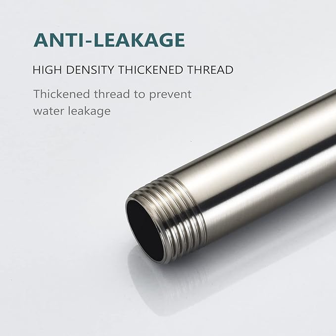 High-end Wall Mounted Extention Shower Arm for RP61273-SS 1/2 inch Threaded Male Outlet, Made of Solid Brass, Modern Style, Brilliance Stainless Finish
