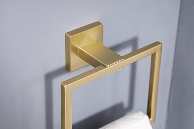 10 Pack Brushed Gold Bathroom Hardware Set - SUS304 Stainless Steel Wall-Mounted Towel Bar, Holder & Racks, 23.6 Inch