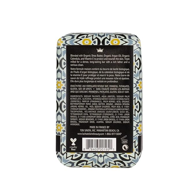 La Chatelaine Shea Butter Bar Soap| Natural and Organic |Triple Milled | Made in France | Unisex, Men, Women | Large (Citrus Zest)