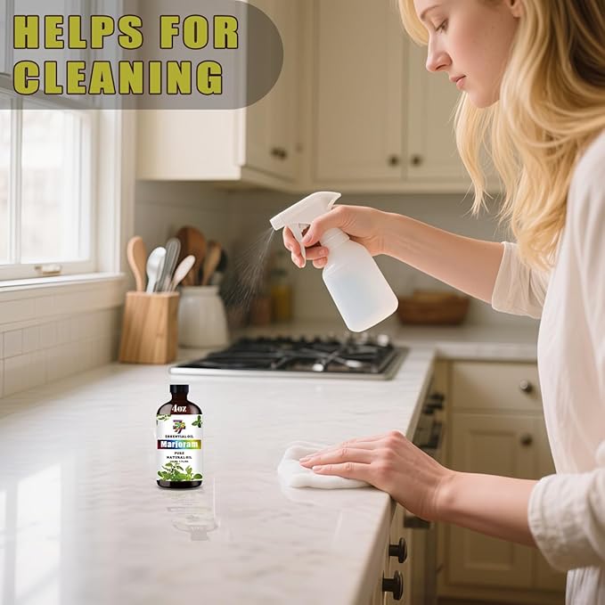 Marjoram Essential Oil (4 oz/120 ml) — Marjoram Oils for Aromatherapy, diffusers, humidifiers, Home fragrances, DIY Skincare, soap Making, DIY Candle Making, Relaxation, Yoga, and Meditation