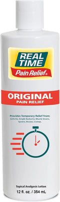 Real Time Pain Relief Cream 12oz Bottle | 17 Natural Ingredients: 1.25% Menthol, Arnica & MSM | Muscle Strain & Joint Discomfort Relief for Arthritis, Cramps, Sprains, Bruises, Hands, Back & Knee Pain