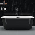 67" Freestanding Acrylic Bathtub, Modern Soaking Tub with Chrome Overflow & Drain, CUPC Certified, Deep Soaking Design for Luxurious Spa Experience, Contemporary Bathroom Centerpiece