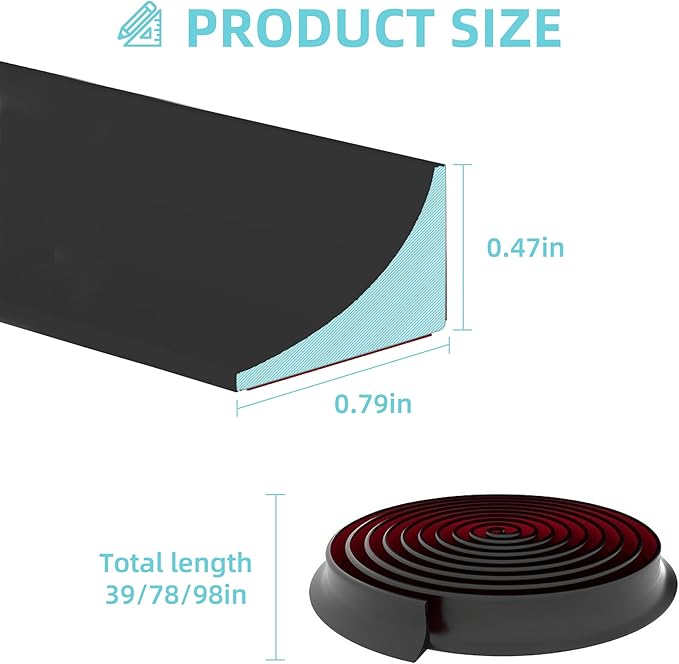 Shower Threshold Water Dam,Walk in Shower Water Guard, Shower Dam Water Barrier Bathroom Sink Splash for Dry And Wet Separation Caulk Seal Strip Edge Trim (78Inch, Black)