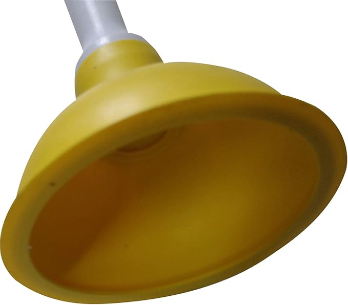 Coralpearl Drain Plunger, Small Hand Force Plumber Helper, Little 4 inch Cup Clog Remover, Tiny Rubber Unclogger in 9" Short Handle for Kitchen Sink, Bathroom Toilet, Shower Bath Tub (Yellow)
