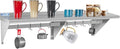 Hally Stainless Steel Shelf with 9 Hooks 18" x 60" Wall Mounted Pot Rack 450lb, NSF Commercial Floating Shelving for Storage Hanging Pots, Pans, cookware in Restaurant, Kitchen, Home and Hotel