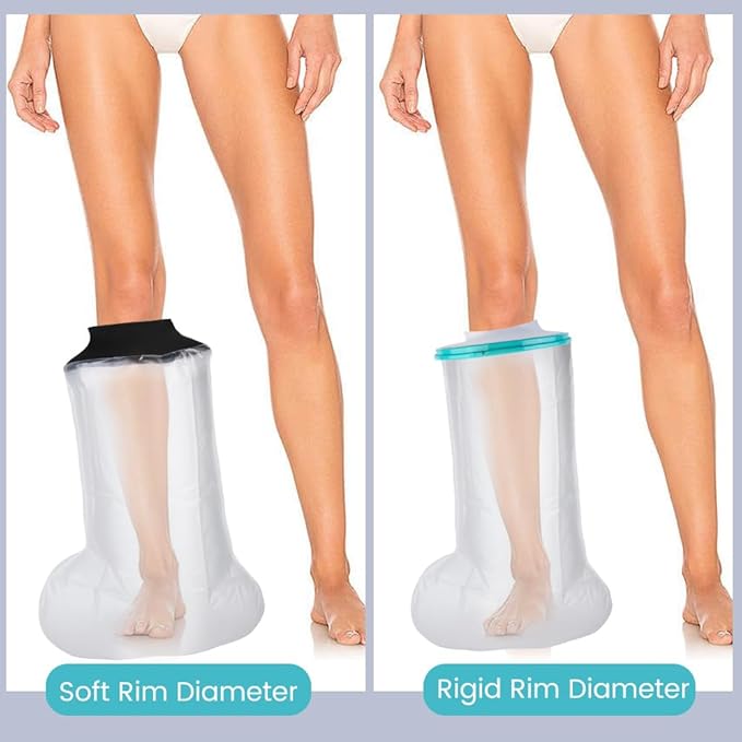 Cast Covers for Shower Leg, Waterproof Cast Cover for Showering, Cast Protector for Shower Leg Adult, Shower Boots for Foot After Surgery, Knee, Ankle, Foot (Diameter - 7.9")