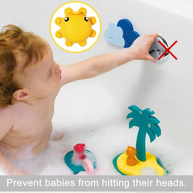 Bathroom Bathtub Overflow Drain Cover- Silicone Bath Tub Drain Cover, Tub Overflow Drain Stopper with Suction Cup Seal, Adds Inches of Water for Deeper Bath, Bathroom Accessories, Yellow