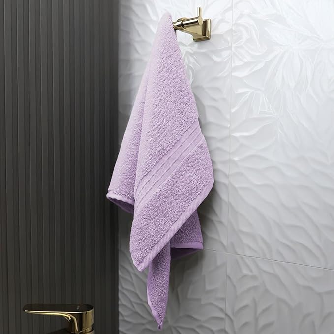 Hand Towels Set of 4-100% Cotton & Luxury, Large (16"x 28") Decorative, Soft, Cozy and Absorbent - Versatile, Perfect as Hand Towels Set for Bathroom, Bathroom Face Towel - Lilac